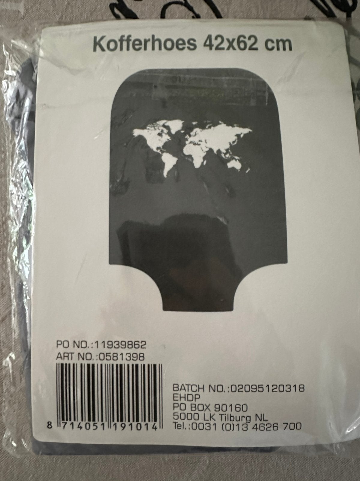 KOFFERHOES  wereldkaart 🌎Nieuw in verpakking, Sieraden, Tassen en Uiterlijk, Koffers, Overige materialen, 50 tot 60 cm, Nieuw
