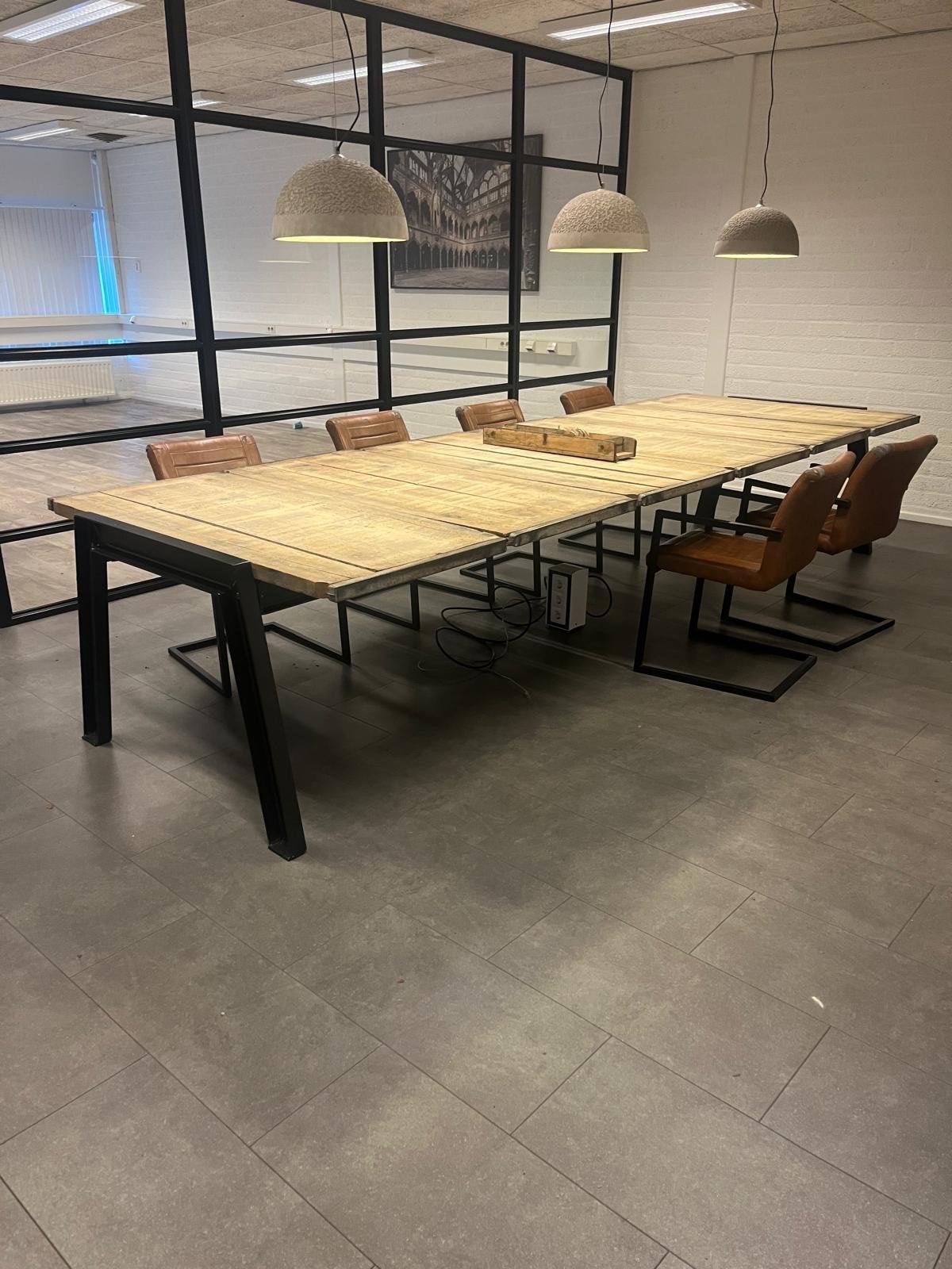 Grote vergadertafel tuintafel verandatafel, Ophalen, Gebruikt, 100 tot 150 cm, 200 cm of meer