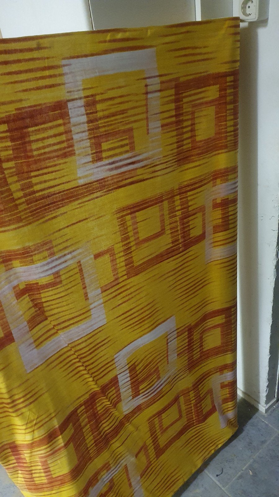geel oranje stof, Ophalen, 120 cm of meer, Katoen, Nieuw