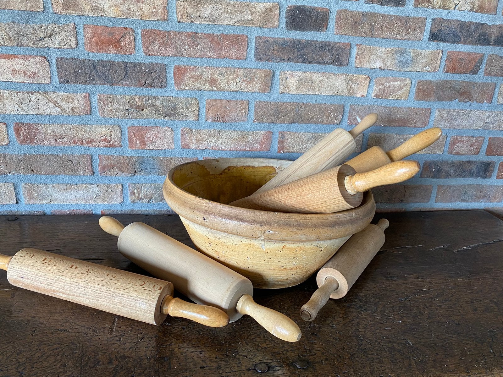 Brocante houten deegrollers, Antiek en Kunst, Ophalen of Verzenden