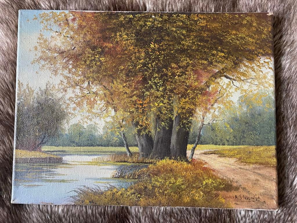 A , C Sleeswijk, Antiek en Kunst, Kunst | Schilderijen | Klassiek, Ophalen of Verzenden