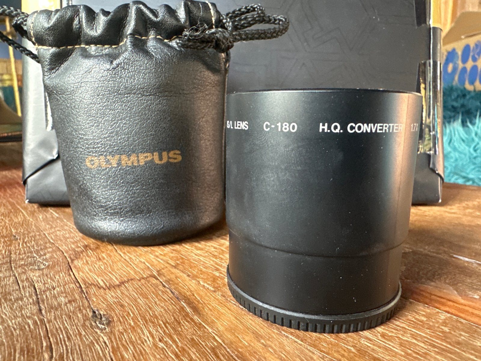 Olympus C-180 H.Q. Converter met leren zakje, Ophalen, Gebruikt, Beschermhoes/tas, Olympus