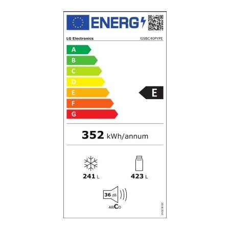 LG Amerikaanse koelkast GSBC40PYPE - Zilver, Witgoed en Apparatuur, 200 liter of meer, 60 cm of meer, Met aparte vriezer, Nieuw
