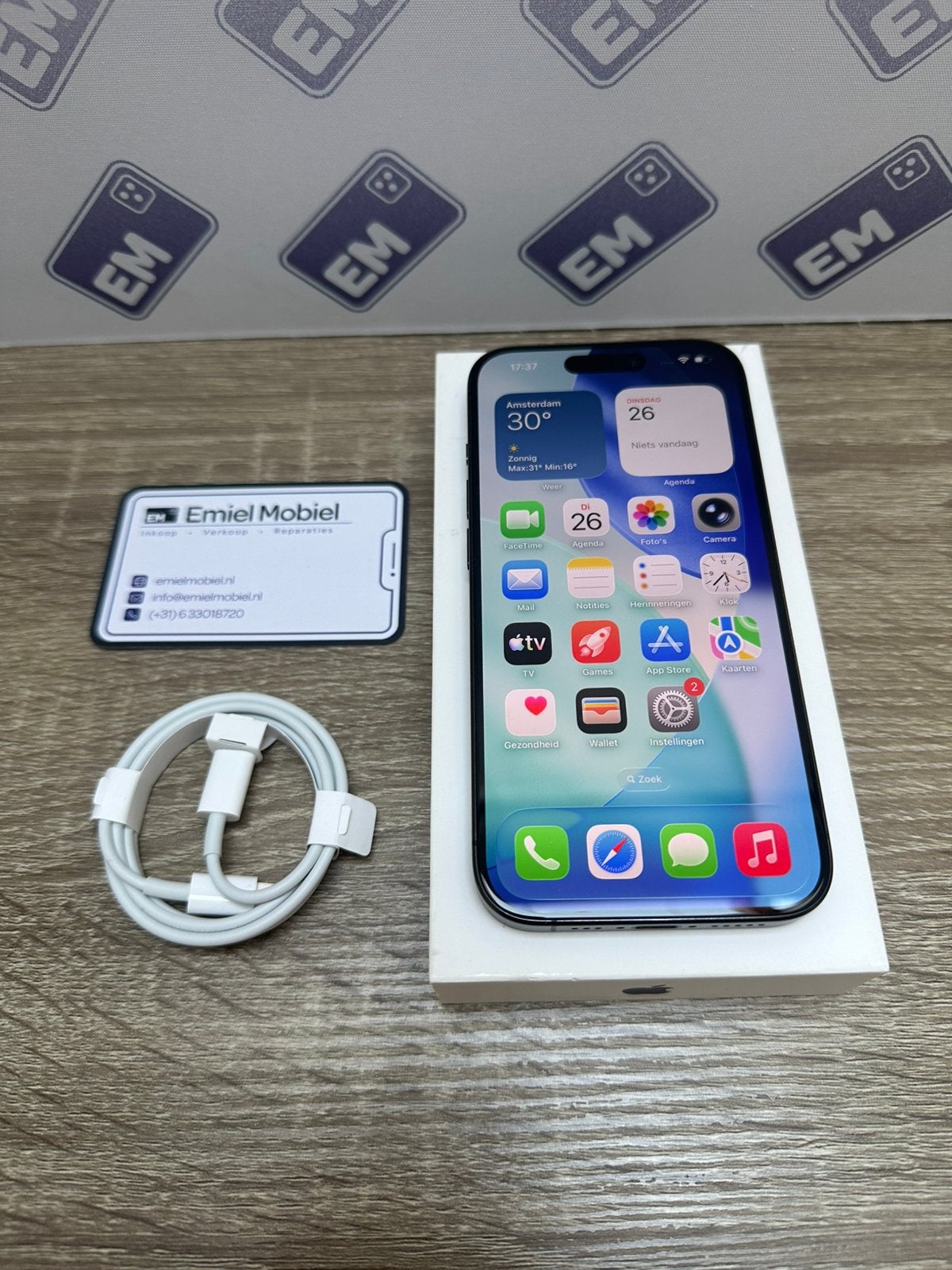 iPhone 15 Pro - 128GB / batterij 100% / garantie, 128 GB, Zwart, Ophalen of Verzenden, Zo goed als nieuw