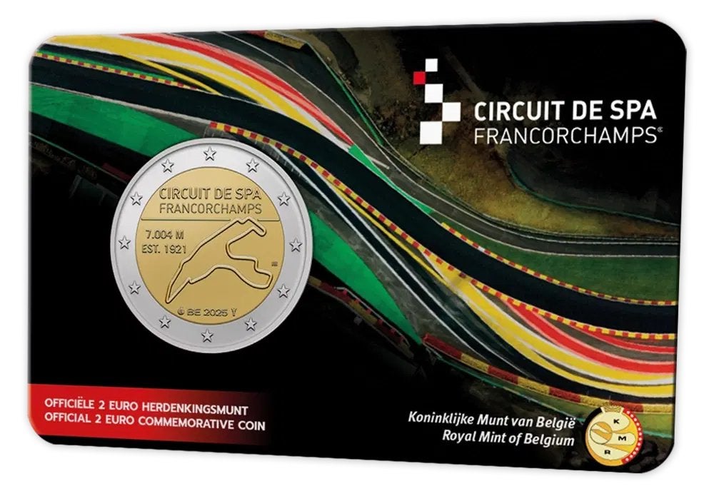 2 Euro Coincard GP Spa Francorchamps België 2025, Ophalen of Verzenden