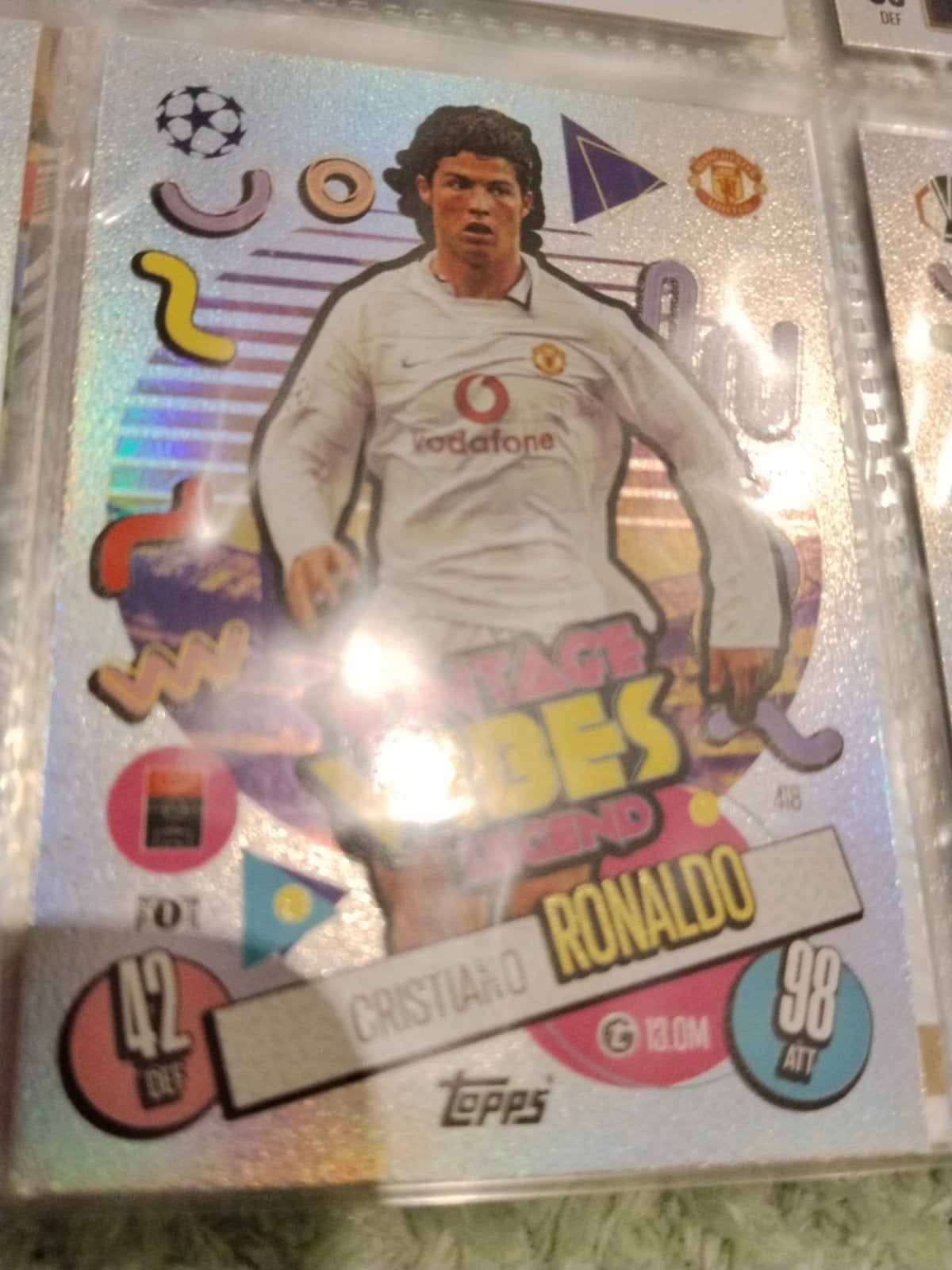 Topps Match Attax Cristiano Ronaldo Vintage Vibes kaart, Ophalen of Verzenden