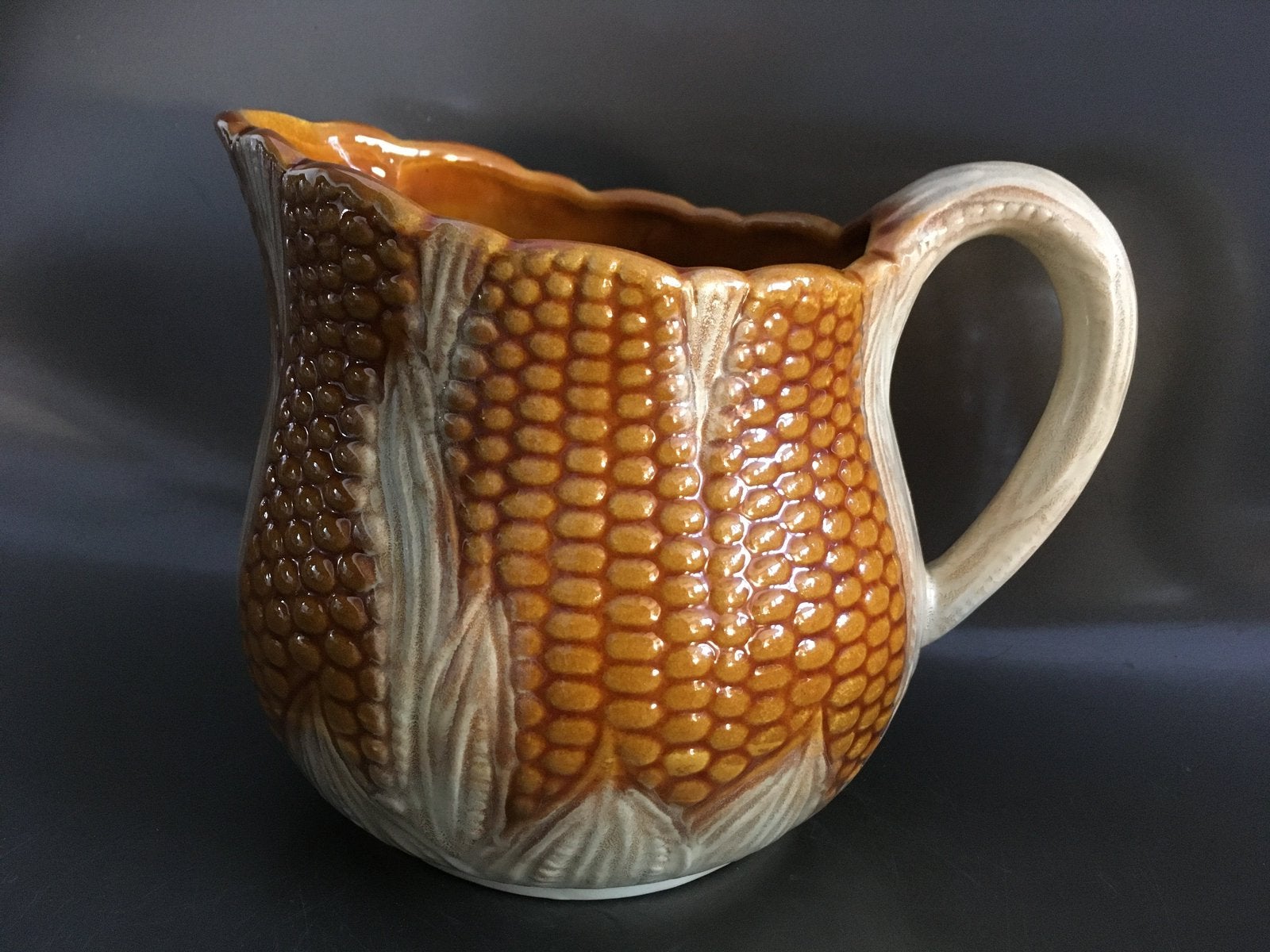 Vintage Majolica mais pitcher Large, Ophalen of Verzenden