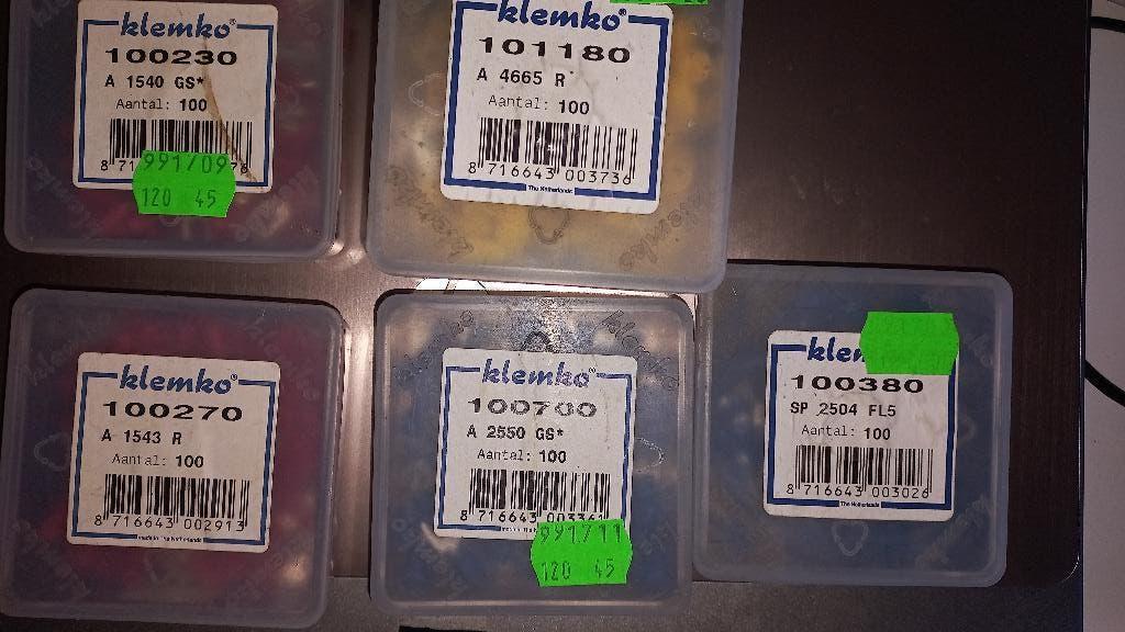kabelschoentjes Klemko 5 doosjes van 100 st ring steek vork, Ophalen, Nieuw