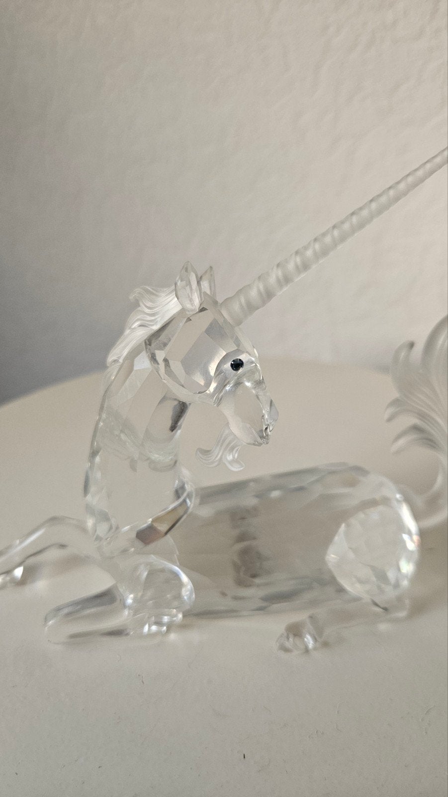 Eenhoorn swarovski kristallen beeldje inclusief doos 1996, Ophalen, Zo goed als nieuw, Figuurtje