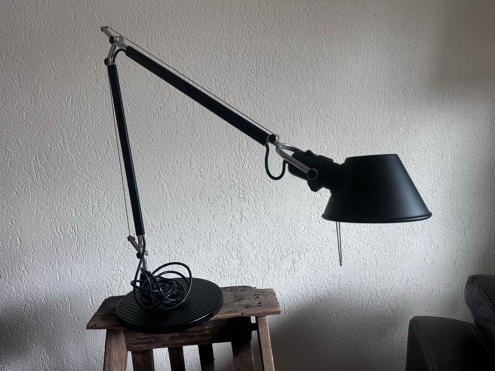 Artemide Tolomeo Tafellamp - Zwart, Zo goed als nieuw, Huis en Inrichting, Ophalen, Bureaulamp, Verstelbaar, E27 (groot)