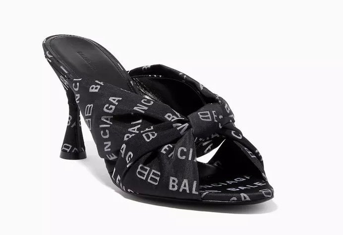 Balenciaga sandalen / logo sandals pumps maat 38, Kleding | Dames, Schoenen, Ophalen, Zo goed als nieuw, Zwart, Sandalen of Muiltjes