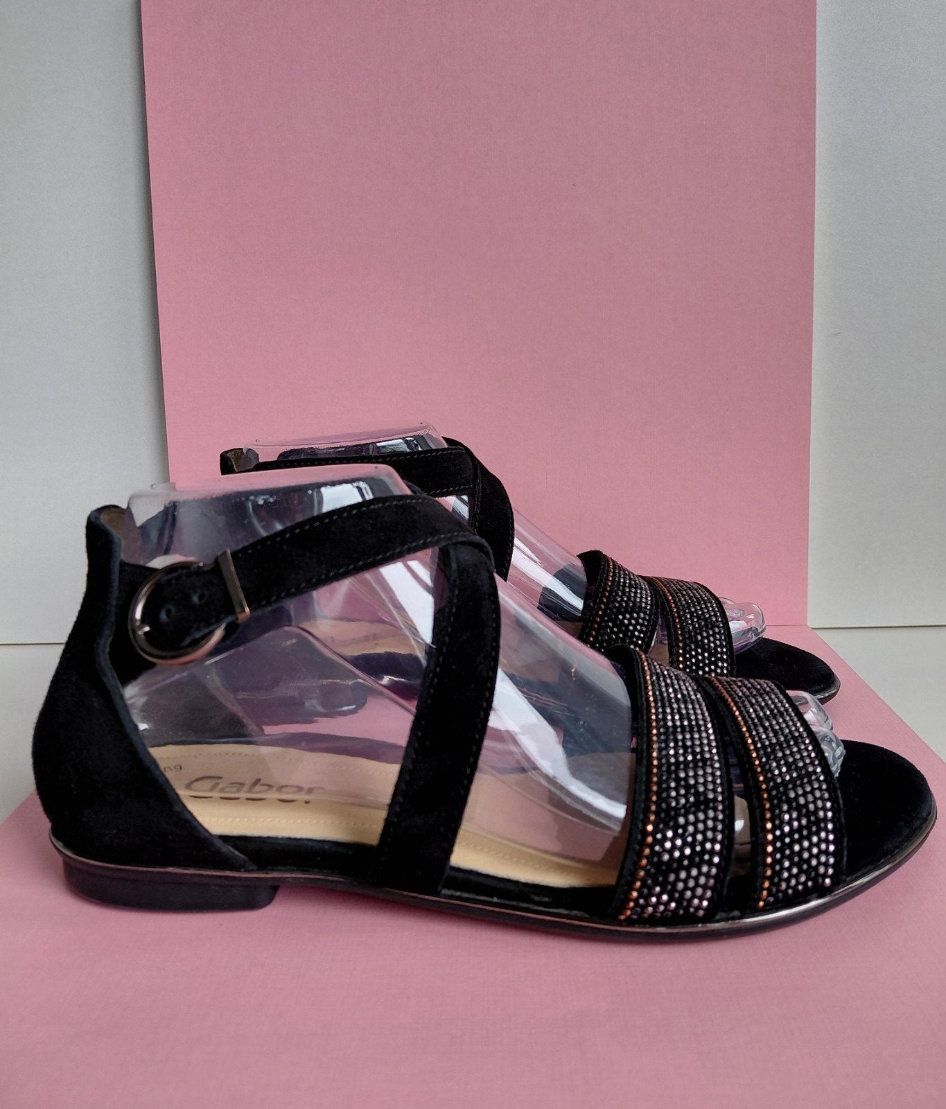 Zwart leren Gabor sandalen 38, Kleding | Dames, Schoenen, Zwart, Gabor, Zo goed als nieuw, Sandalen of Muiltjes
