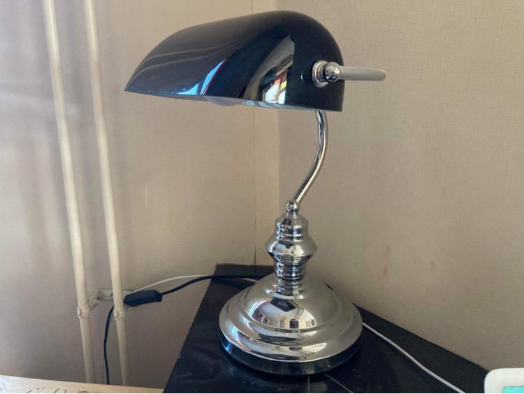 notarislamp bankierslamp | zwart | IZGS, Ophalen of Verzenden, Zo goed als nieuw, Glas, Minder dan 50 cm