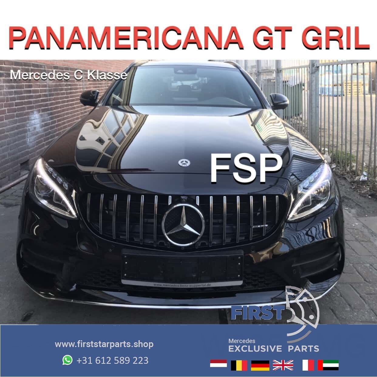 W205 C205 A205 S205 C43 AMG GT GRIL Mercedes C Klasse 2014-2, Gebruikt, -, Ophalen of Verzenden, -