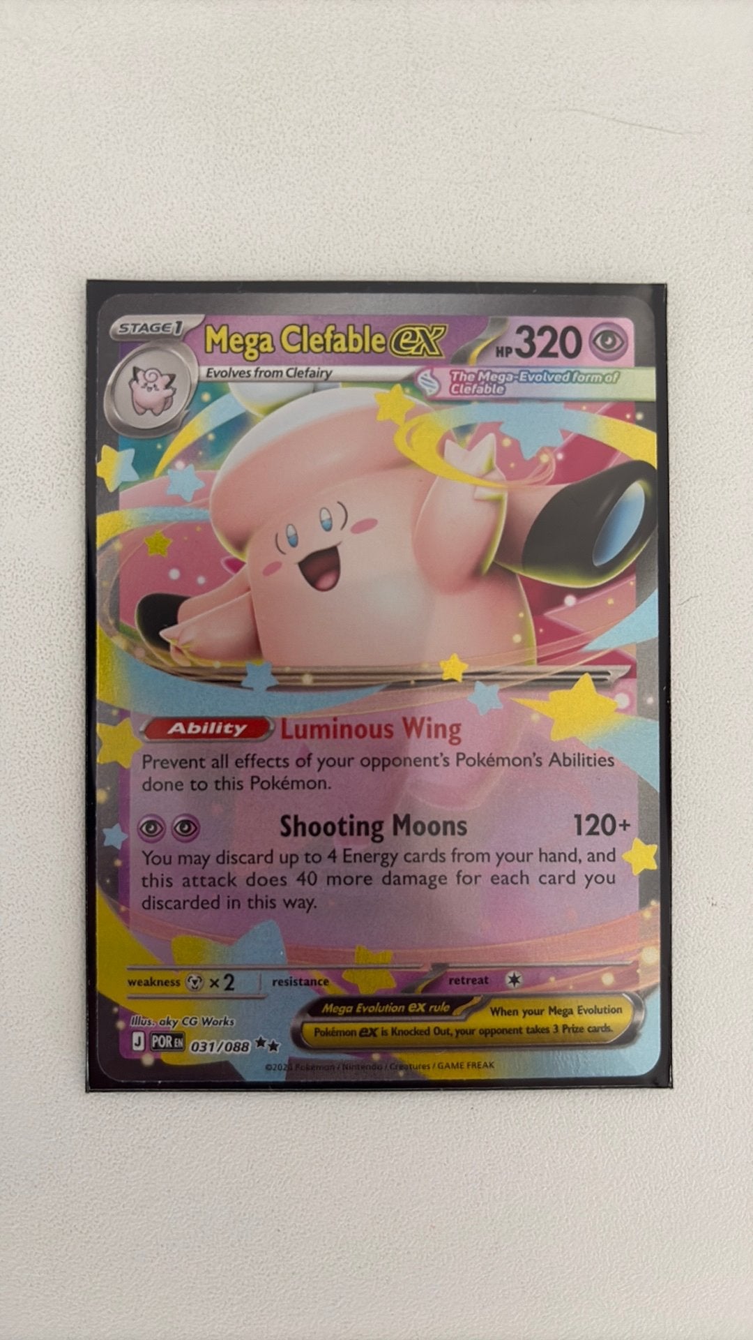 Mega Clefable EX 031/088, Ophalen of Verzenden, Nieuw
