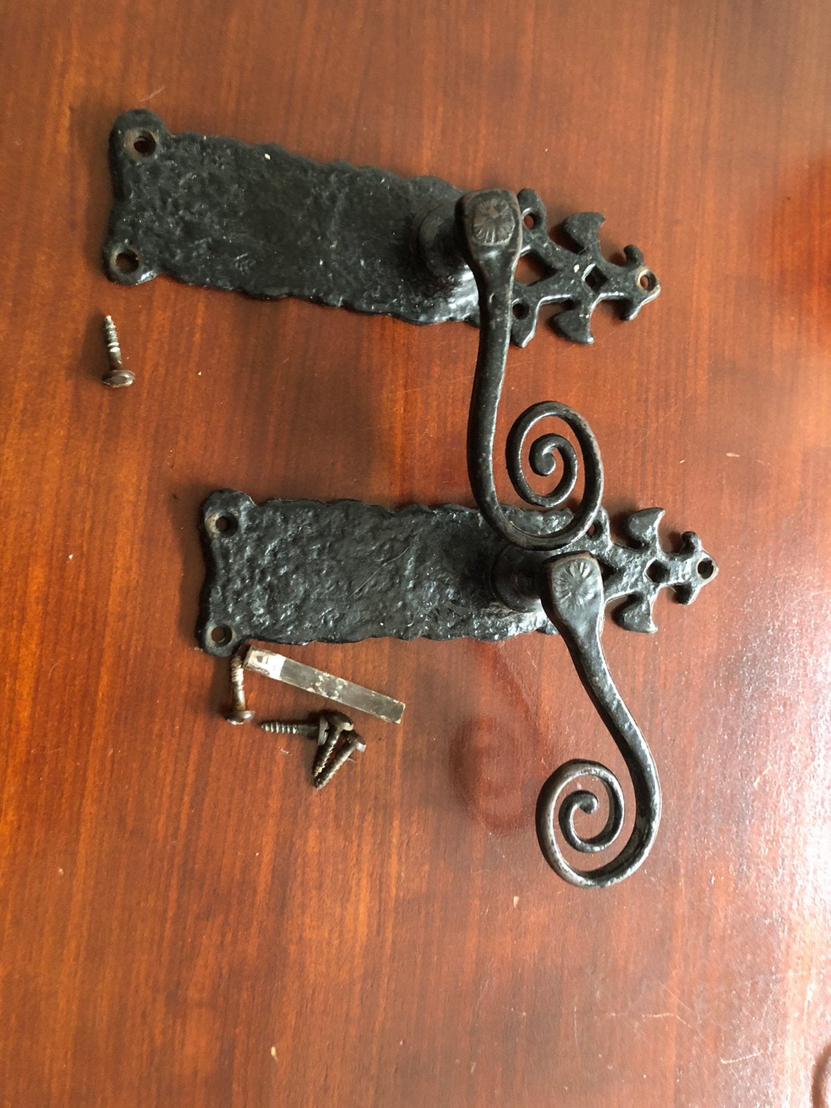 Gietijzeren deurkruk, Binnen, Gebruikt, Ophalen of Verzenden, Zwart