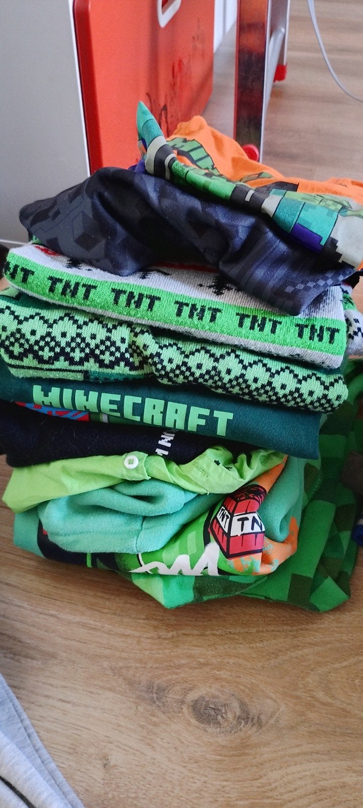 stapel Minecraft kleding maat 140/ 146 plus jas, Ophalen, Gebruikt, Maat 140