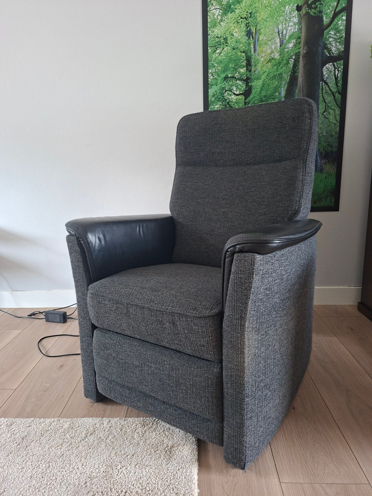 relax fauteuil  / stoel  elektrisch, Huis en Inrichting, Ophalen, 75 tot 100 cm, Zo goed als nieuw, Stof