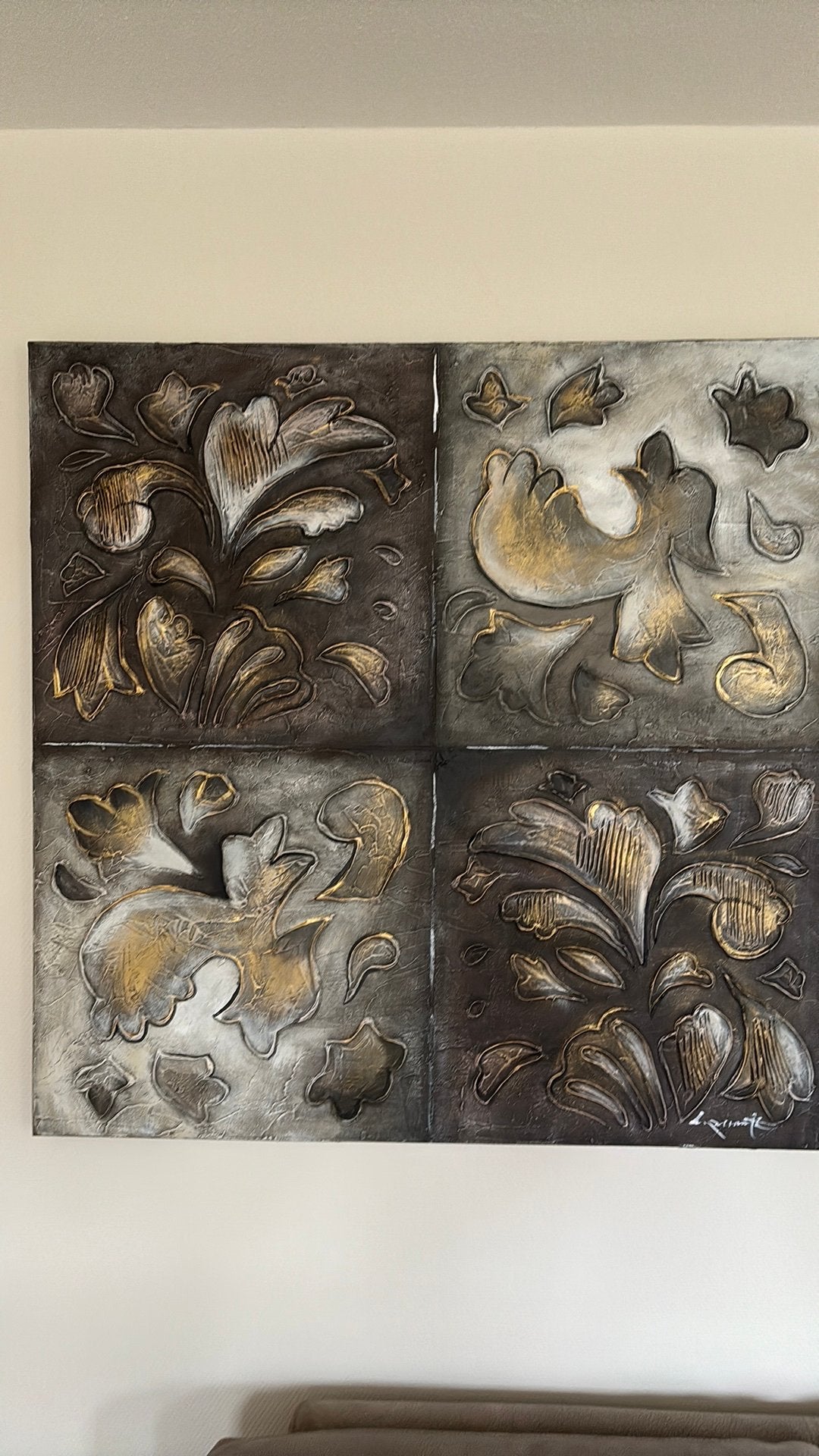 Uniek 3D Schilderij met Gouden en Zilveren Accent, Ophalen
