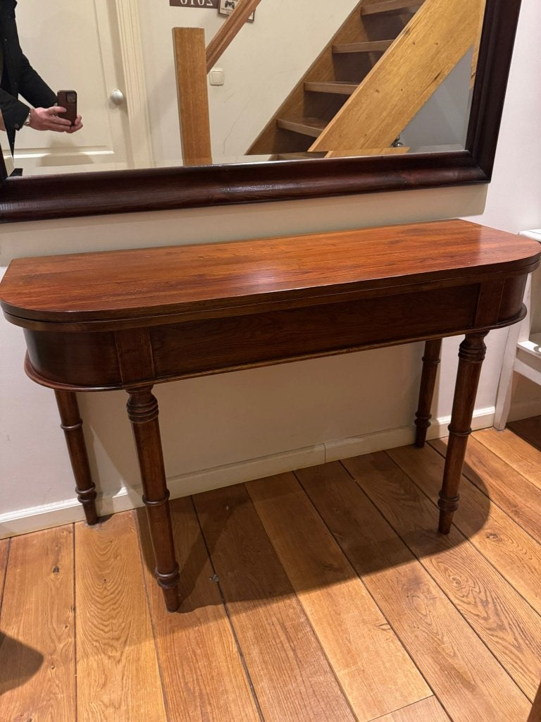 EIKEN SIDETABLE opklapbaar tot eettafel WANDTAFEL EICHHOLTZ, Antiek en Kunst, Ophalen