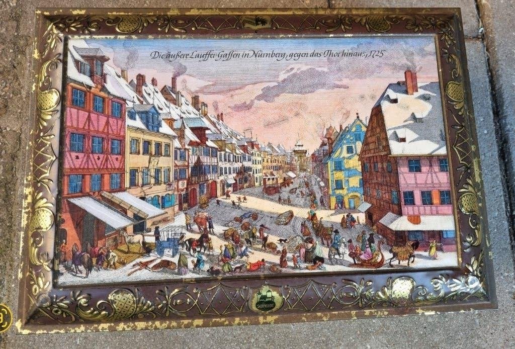 Koekblik E.Otto Schmidt Lebkuchenfabrik, Ophalen of Verzenden, Gebruikt, Koek(jes), Overige merken