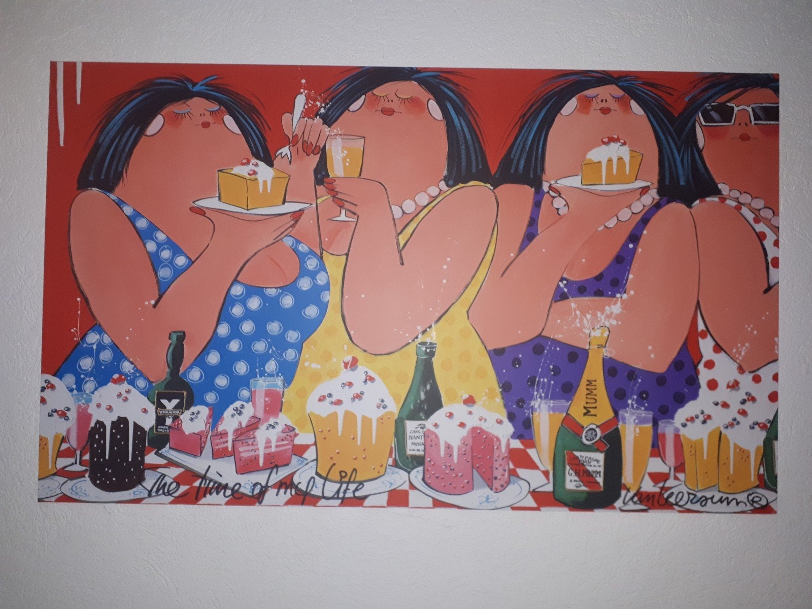 dikke dames schilderij, Ophalen, Figuren, Olieverf, Handgeschilderd