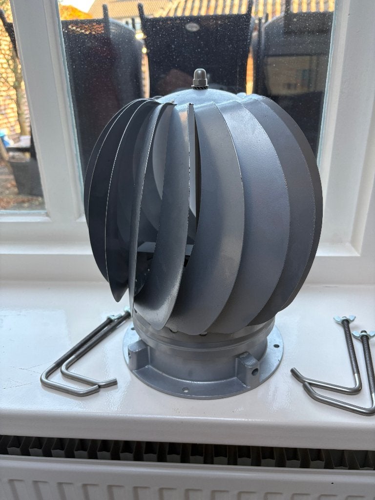 RVS schoorsteenkap draaikap past inw 80 t/m 150mm I.Z.G.S., Ophalen of Verzenden, Zo goed als nieuw, Ventilator en Afzuiger
