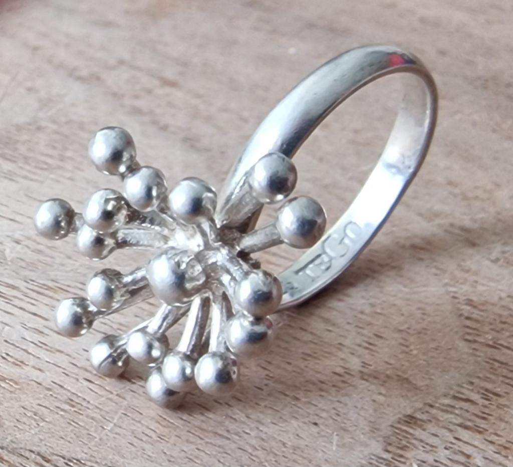 Teresa Gonzales satellite ring, Taxco Mexico, Ophalen of Verzenden, Zo goed als nieuw, Zilver, Zilver