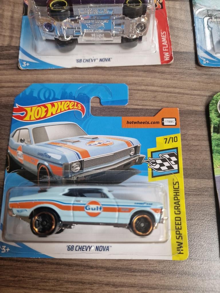 Hot wheels 68 chevy nova gulf, Ophalen, Gebruikt, Auto