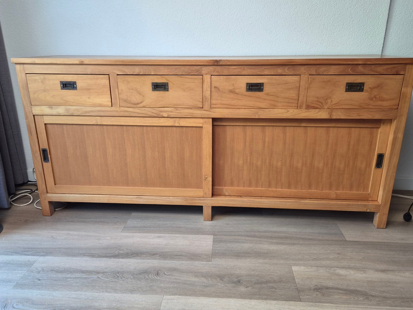 Teakhouten dressoir met schuifdeuren en lades, Ophalen