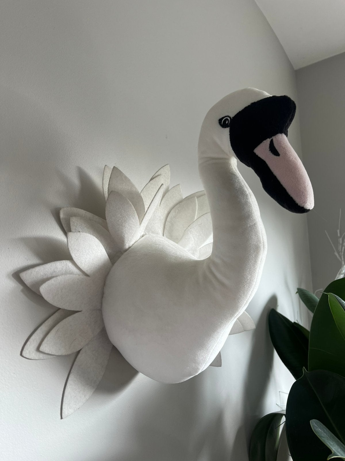 Witte Zwaan Wanddecoratie – Pluche Muurdecoratie, Ophalen, Wanddecoratie