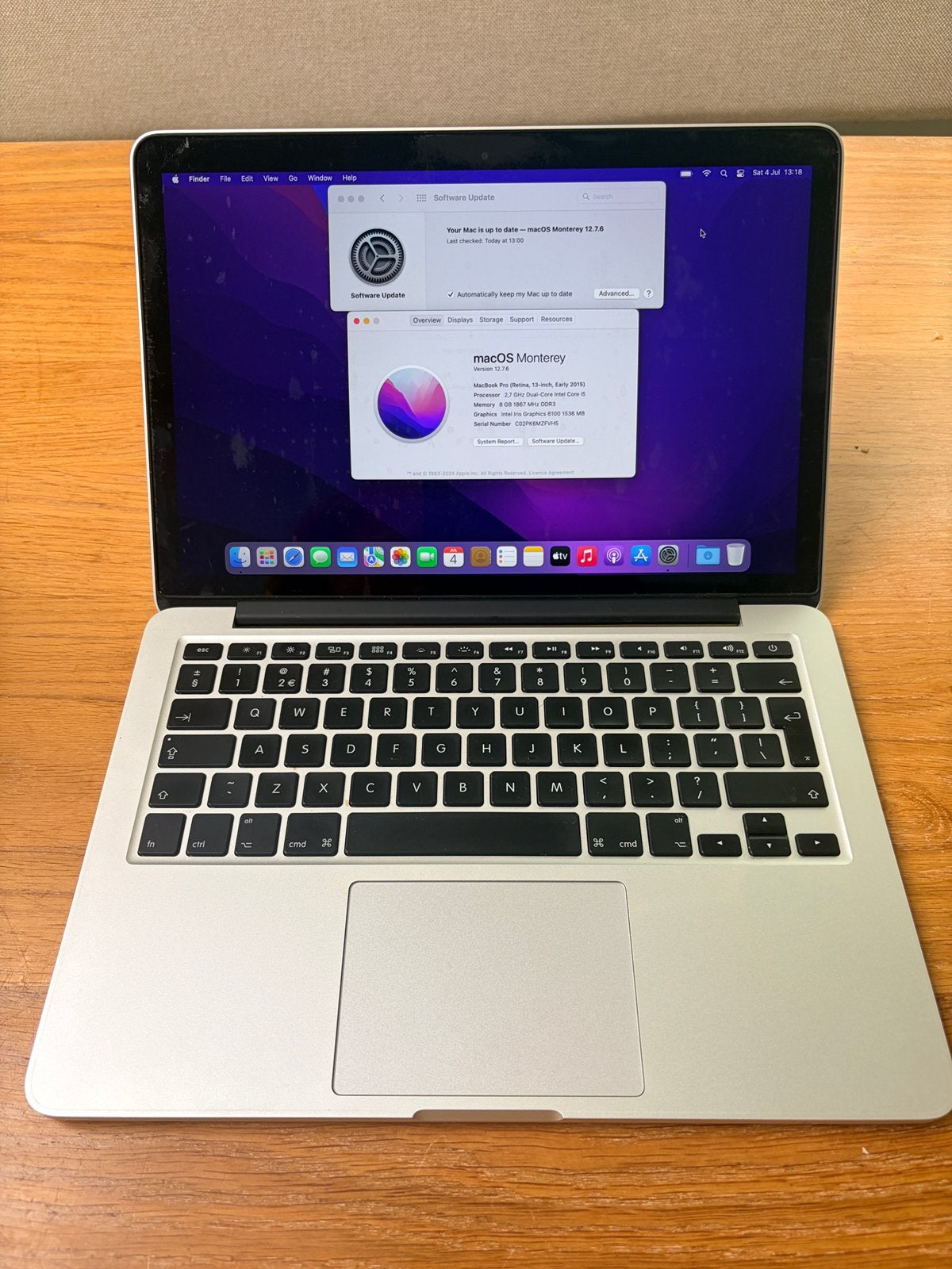 Apple MacBook Pro Retina 13-inch, 8GB / 256GB / Early 2015, MacBook Pro, 2 tot 3 Ghz, 13 inch, Ophalen of Verzenden