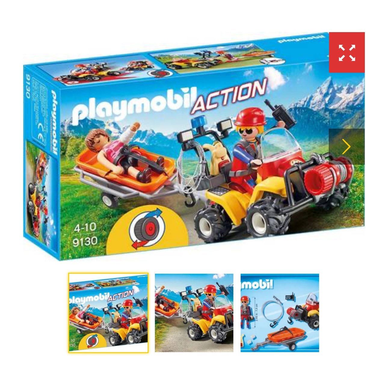Playmobil Action Quad met reddingsaanhanger (9130), Complete set, Voertuig, Ophalen of Verzenden, Zo goed als nieuw