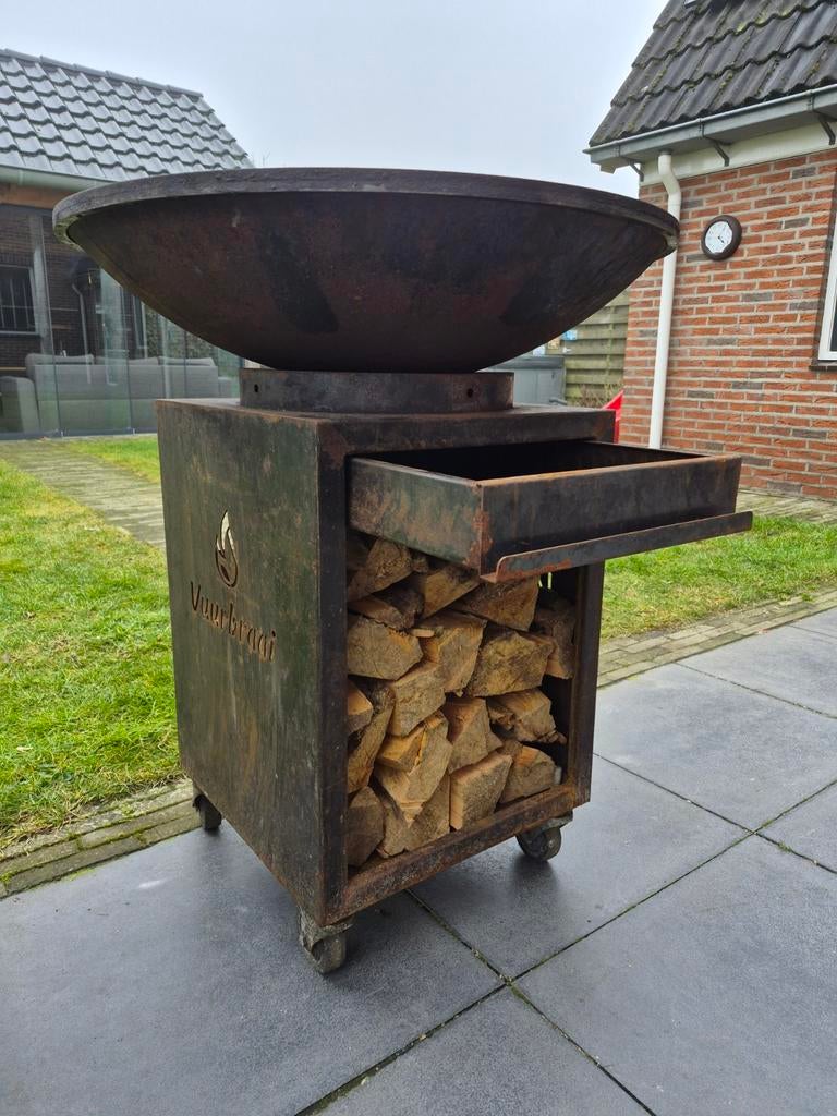 Plancha vuurschaal cortenstaal vuurbraai grillring barbecue, Ophalen, Nieuw
