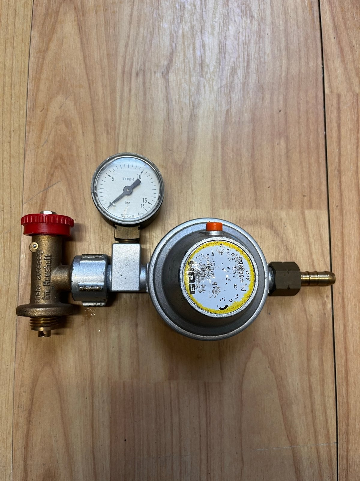 Camping gasregelaar met manometer - Gebruikt, Caravans en Kamperen, Ophalen of Verzenden, Gebruikt
