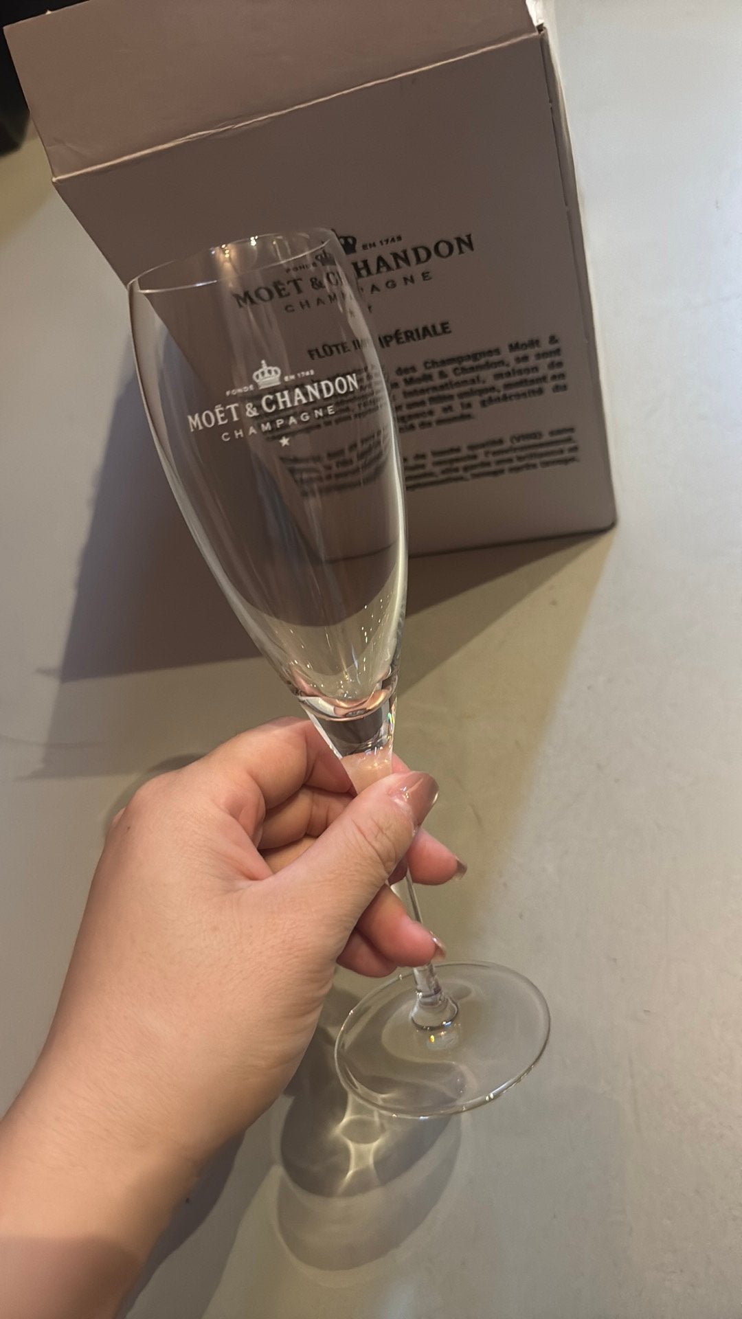 6 Moët champagne glazen, Verzamelen, Glas en Borrelglaasjes, Ophalen of Verzenden, Zo goed als nieuw, Overige typen