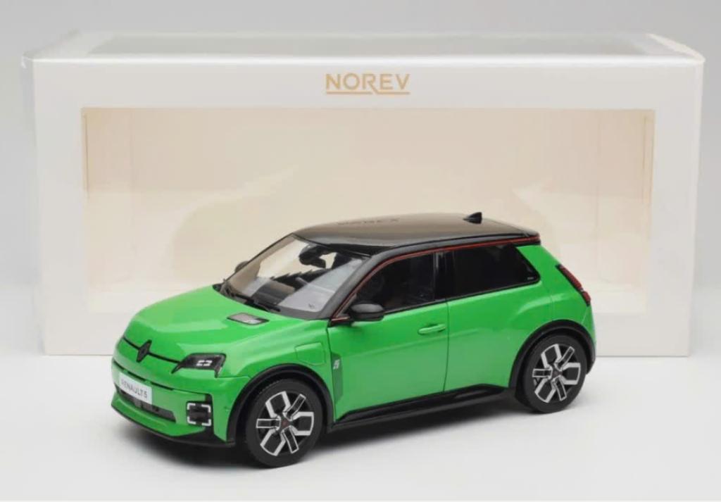 Renault 5 E-Tech 2024 Pop Groen/Zwart 1/18 NOREV Ref. 185502, Hobby en Vrije tijd, Modelauto's | 1:18, Verzenden, Nieuw, Auto