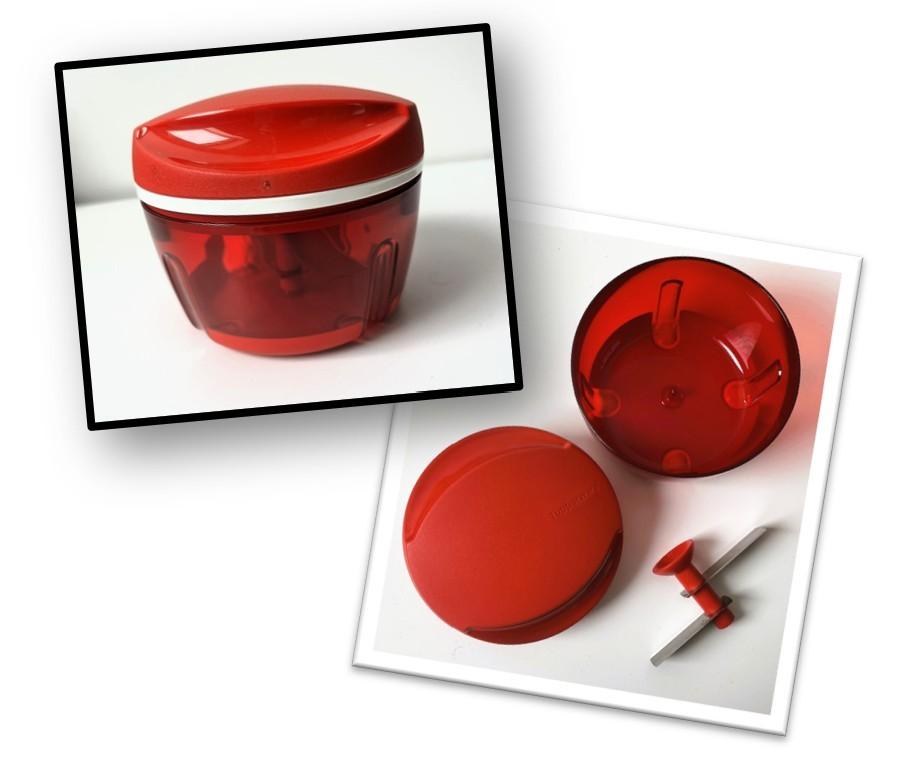 Tupperware rode Turbochef of Supersonic Chopper compact, Ophalen of Verzenden, Gebruikt, Rood, Overige typen