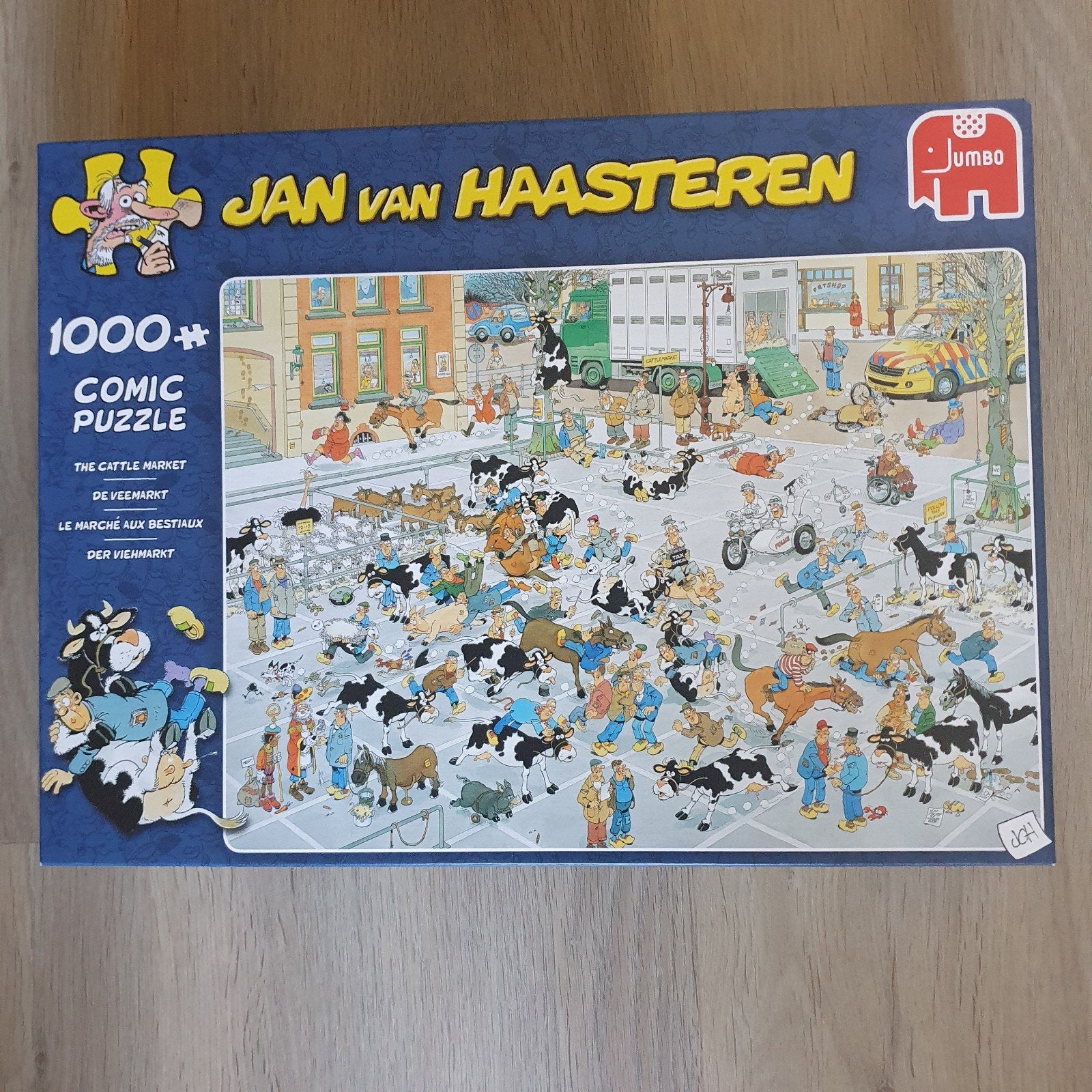 8. Supergrappige Jan van Haasteren puzzel-De veemarkt, Ophalen of Verzenden, 500 t/m 1500 stukjes, Zo goed als nieuw, Legpuzzel