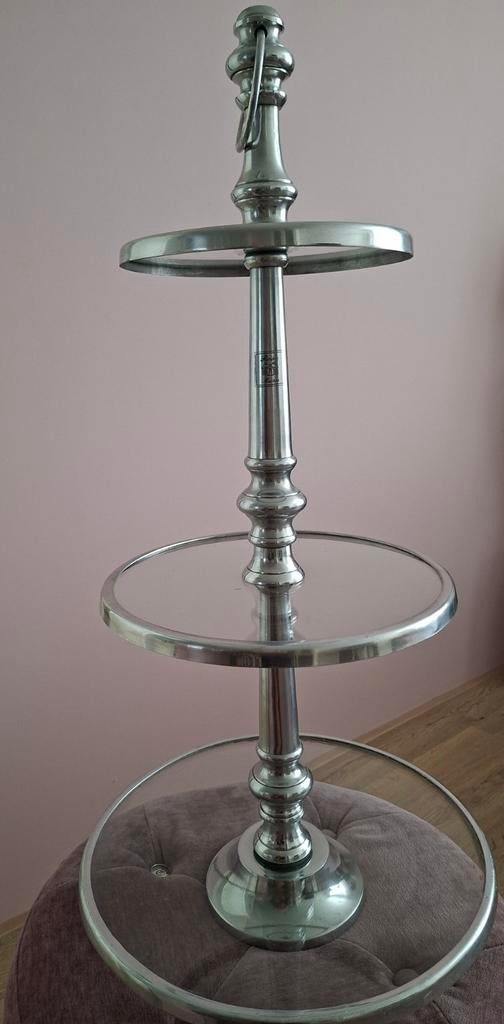 Riviera Maison Etagère 3-laags met glazen platen, Huis en Inrichting, Woonaccessoires | Etagères, Ophalen, Gebruikt