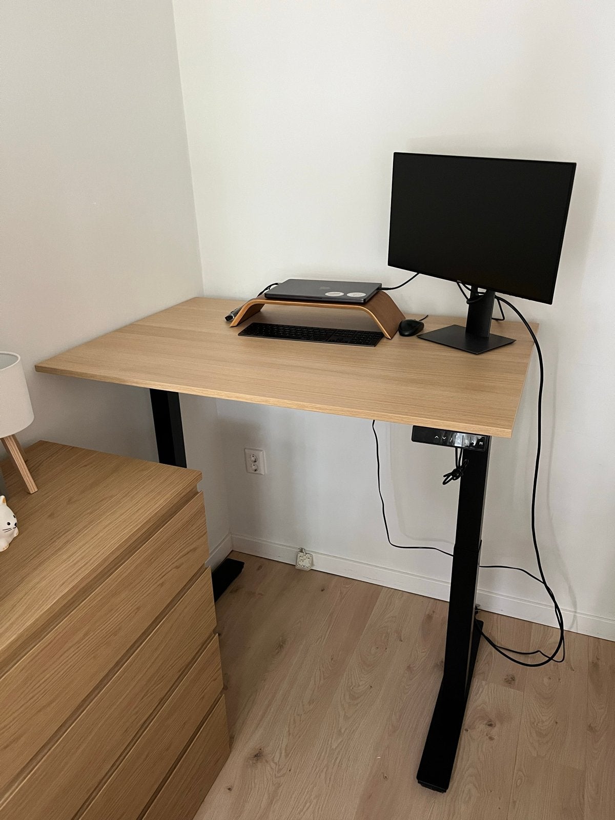 Modern Zit-sta Bureau - Hout en Metaal, Ophalen, Zit-sta bureau, Elektrisch, 120 cm