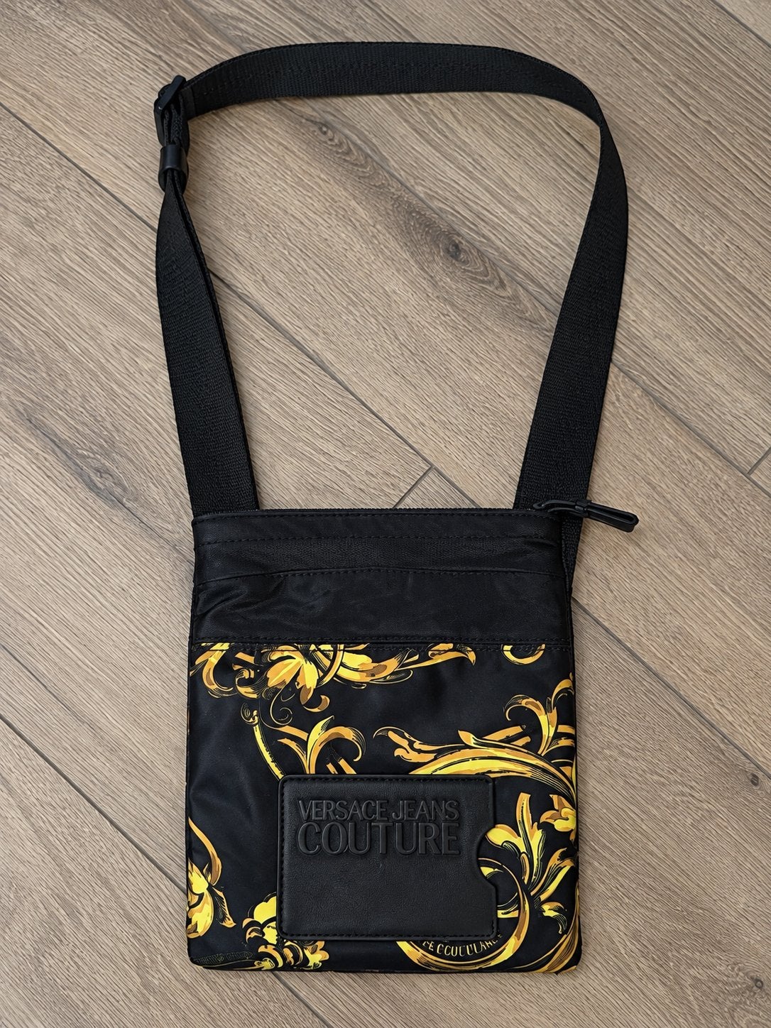 Versace Jeans Couture schoudertas met barokprint, Ophalen of Verzenden, Zo goed als nieuw, Zwart, Overige merken
