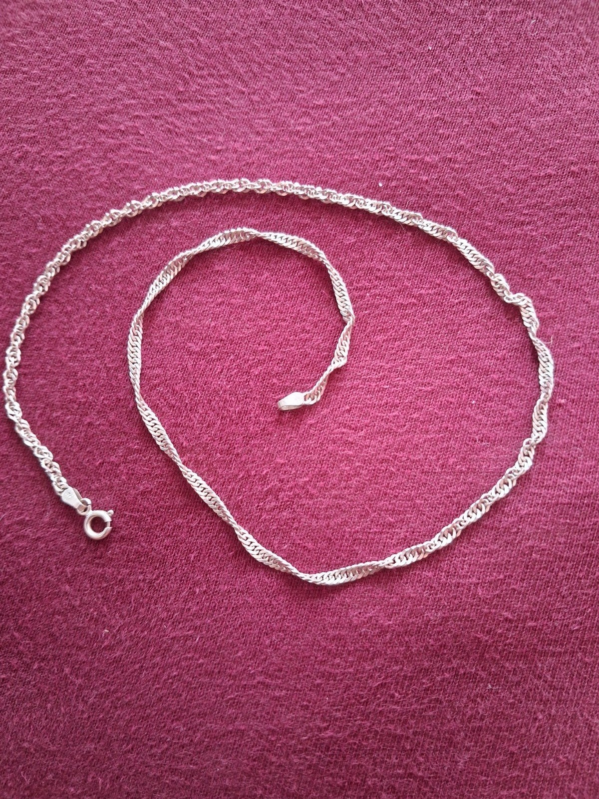 Zilveren ketting met gedraaide schakels 44 cm 925 Sterling, Sieraden, Tassen en Uiterlijk, Piercings, Ophalen of Verzenden, Zo goed als nieuw