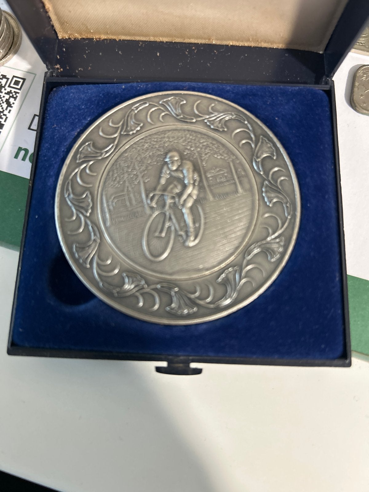Zilveren???  medaille Opening Wielerparkoers 1985, Postzegels en Munten, Ophalen of Verzenden, Zilver, Nederland