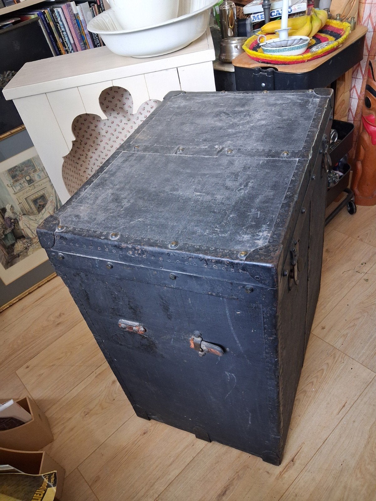Antieke reiskoffer Moritz Mädler Leipzig-Lindenau, Antiek en Kunst, Ophalen of Verzenden