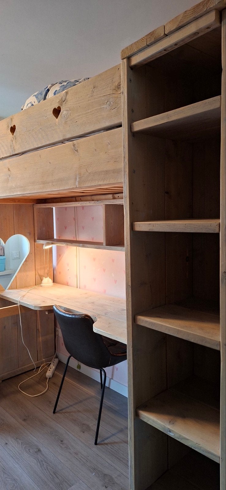 Hoogslaper met bureau en opbergruimte, Huis en Inrichting, Ophalen, Gebruikt, Eenpersoons, 200 cm