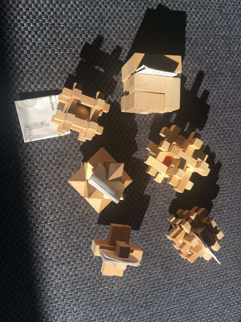 6 brein brekers/houten puzzels, Ophalen of Verzenden, Minder dan 500 stukjes, Zo goed als nieuw, Rubik's of 3D-puzzel
