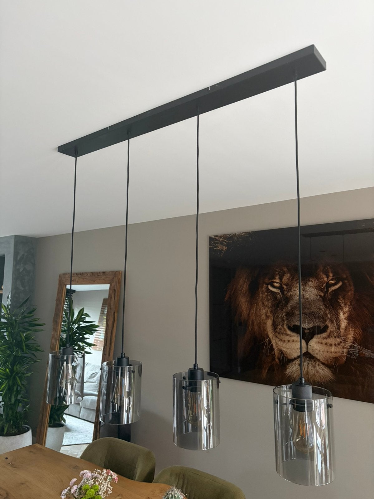 Glazen hang lampen tafel, Ophalen, Zo goed als nieuw