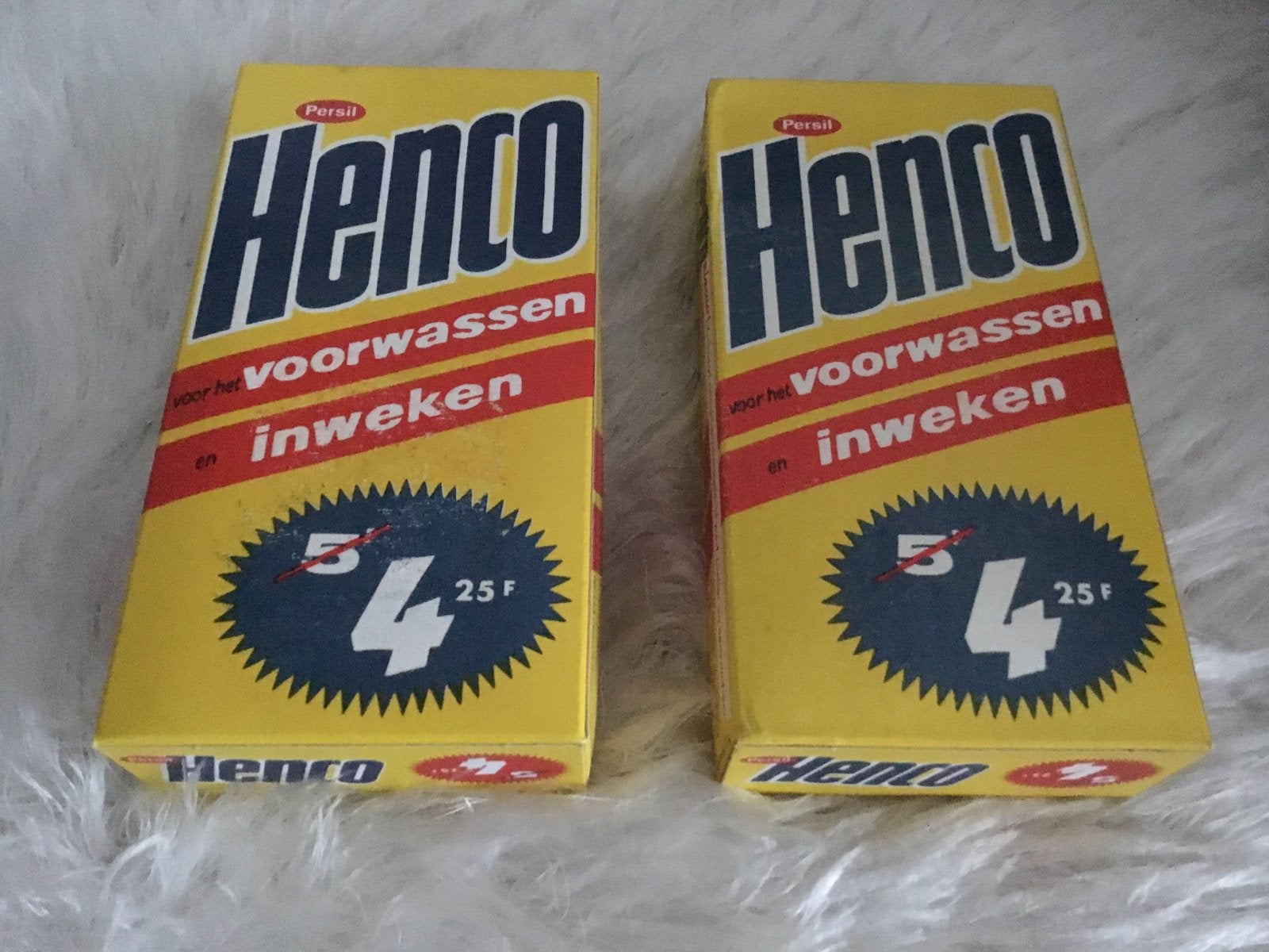 2x Vintage Henco voorwassen en inweken wasmiddel (vol)., Verzamelen, Ophalen of Verzenden, Zo goed als nieuw