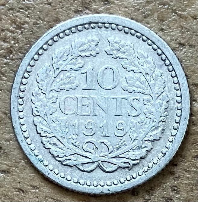 10 cent 1919 Wilhelmina, Ophalen, Koningin Wilhelmina, 10 cent
